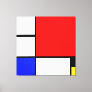 MONDRIAN - COMPOSITION No. II with RED BLUE YELLOW Canvas Print