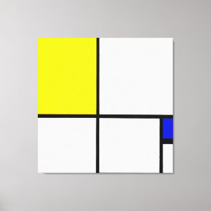 MONDRIAN - COMPOSITION No. II with YELLOW and BLUE Canvas Print
