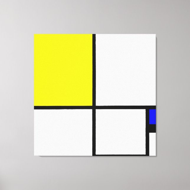 MONDRIAN - COMPOSITION No. II with YELLOW and BLUE Canvas Print (Front)