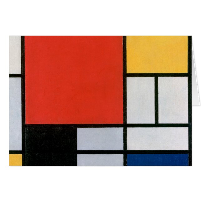 Mondrian Composition Red Yellow Blue Black  (Front Horizontal)