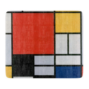 Mondrian Composition Red Yellow Blue Black  Cutting Board
