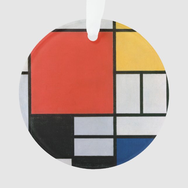 Mondrian Composition Red Yellow Blue Black  Ornament (Front)