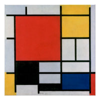 Mondrian Composition Red Yellow Blue Black