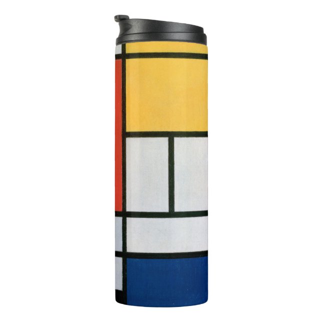 Mondrian Composition Red Yellow Blue Black  Thermal Tumbler (Rotated Right)