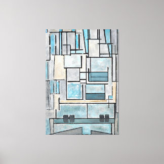 MONDRIAN - COMPOSITION VI - 9 - BLUE FAÇADE -1914  CANVAS PRINT