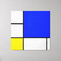 MONDRIAN - COMPOSITION with BLUE, WHITE and YELLOW