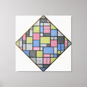 MONDRIAN - COMPOSITION WITH GRID 6: LOZENGE - 1919 CANVAS PRINT