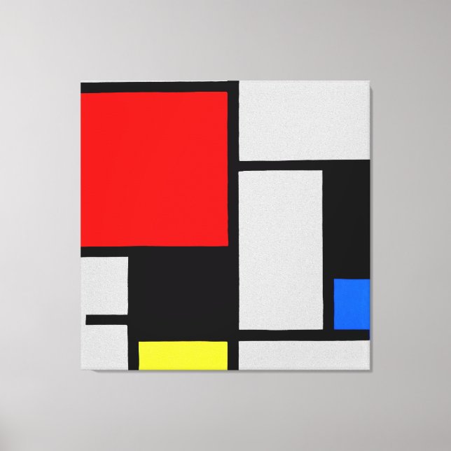 MONDRIAN - COMPOSITION WITH LARGE RED PLANE 1921  CANVAS PRINT (Front)