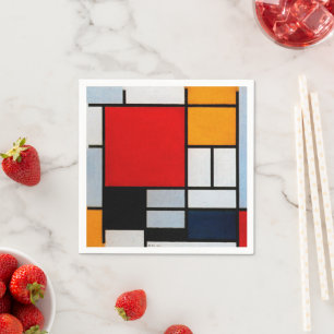 Mondrian - Composition with large red plane Napkin