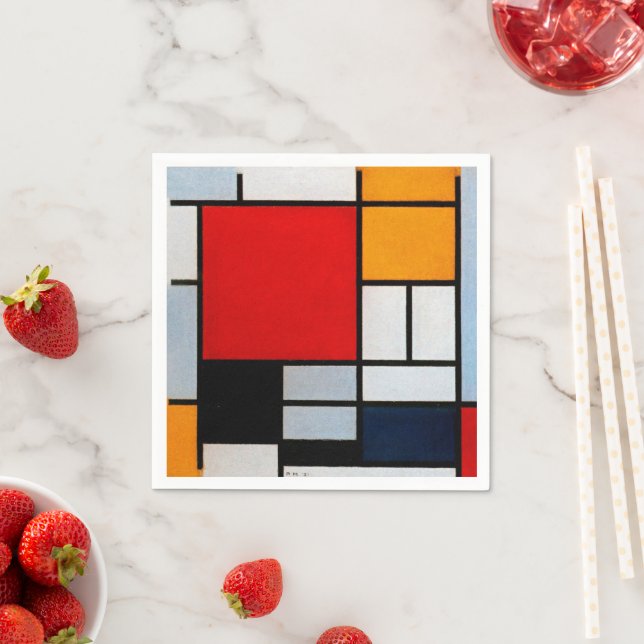 Mondrian - Composition with large red plane Napkin (Insitu)