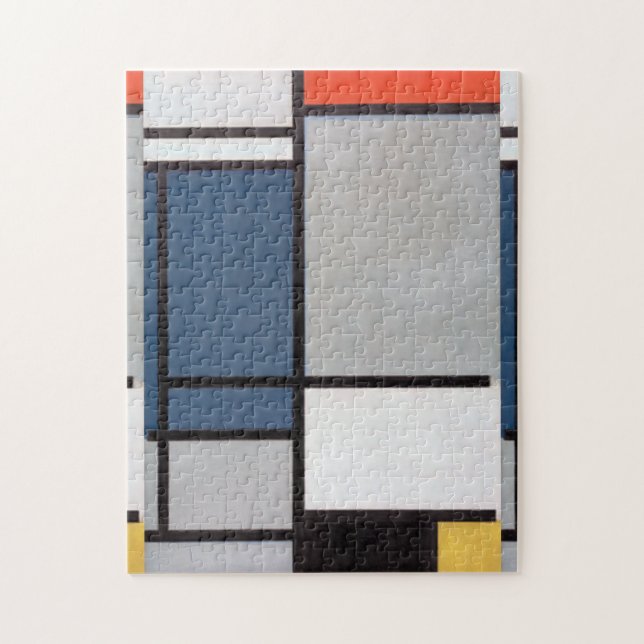 Mondrian Composition with Red, Blue, Black, Yellow Jigsaw Puzzle (Vertical)