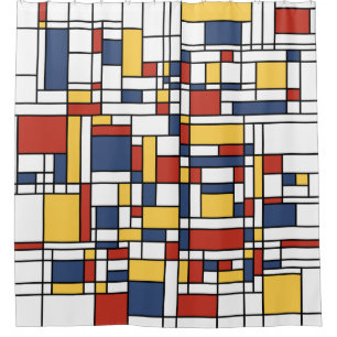 Mondrian De Stijl Pattern Shower Curtain