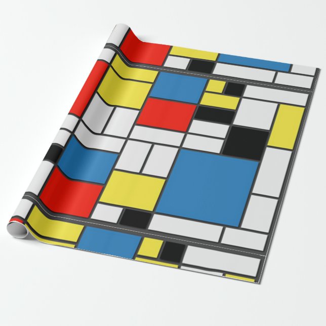 Mondrian De Stjil Wrapping Paper (Unrolled)