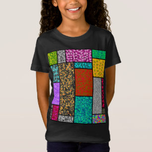 Mondrian Floral Graphic Design Abstraction T-Shirt