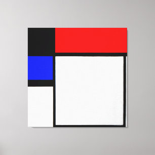 MONDRIAN FOX TROT B with BLACK, RED, BLUE & YELLOW Canvas Print