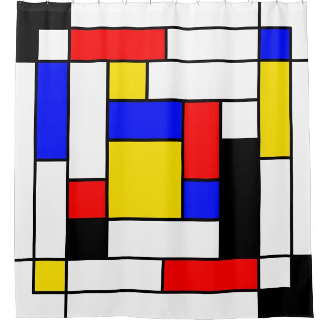 Mondrian Geometric Art 2 Shower Curtain (Front)