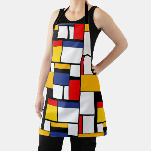 Mondrian Geometric Minimalist Comopsition Modern Apron