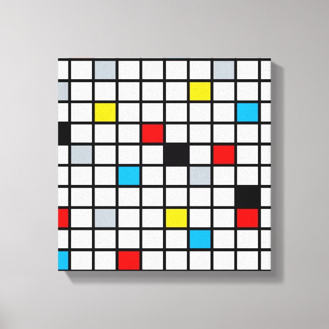 Mondrian Geometric Minimalist Comopsition Modern Canvas Print (Front)
