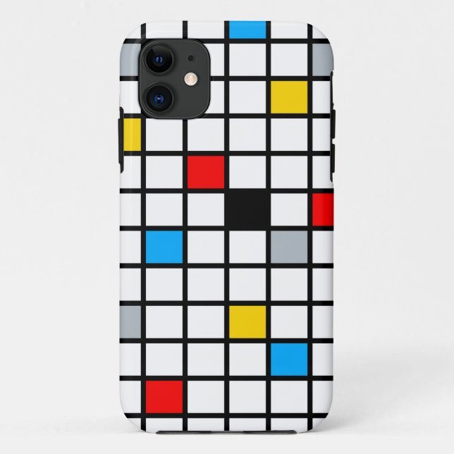 Mondrian Geometric Minimalist Comopsition Modern Case-Mate iPhone Case (Back)