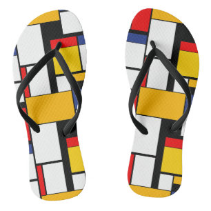 Mondrian Geometric Minimalist Comopsition Modern Jandals