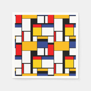 Mondrian Geometric Minimalist Comopsition Modern Napkin