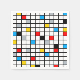 Mondrian Geometric Minimalist Comopsition Modern Napkin
