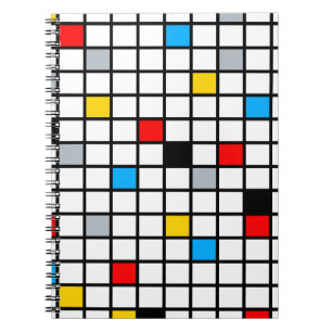 Mondrian Geometric Minimalist Comopsition Modern Notebook