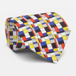 Mondrian Grid – Abstract Art Blocks Tie