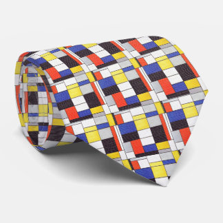 Mondrian Grid – Abstract Art Blocks Tie