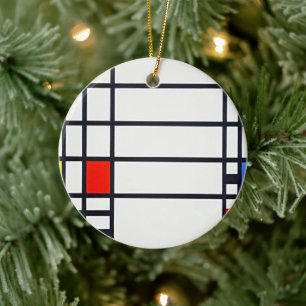 Mondrian Grid Minimalist Ornament