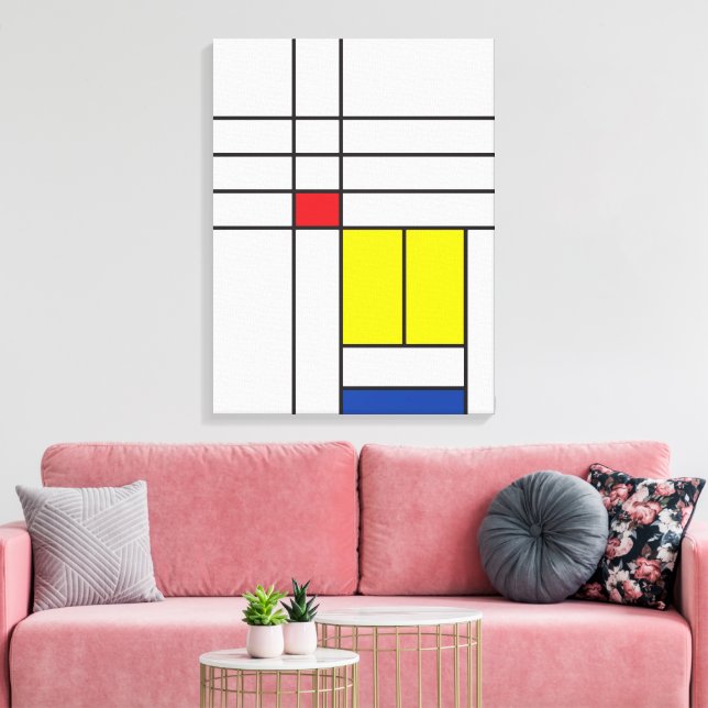Mondrian II Minimalist De Stijl Modern Art Design Canvas Print (Insitu(LivingRoom))