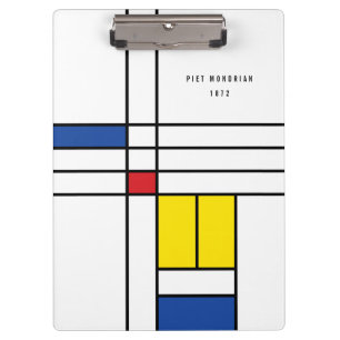Mondrian II Minimalist De Stijl Modern Art Design Clipboard