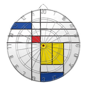 Mondrian II Minimalist De Stijl Modern Art Design Dartboard