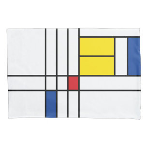 Mondrian II Minimalist De Stijl Modern Art Design Pillowcase