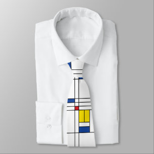 Mondrian II Minimalist De Stijl Modern Art Design Tie