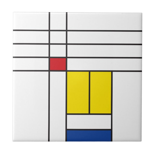 Mondrian II Minimalist De Stijl Modern Art Design Tile (Front)