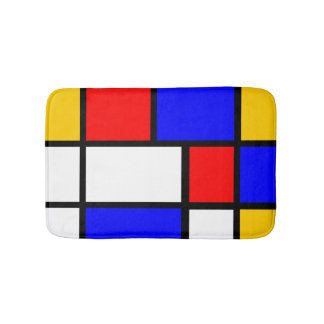 Mondrian inspiration bath mat