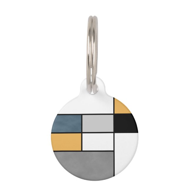 Mondrian inspiration pet tag (Front)