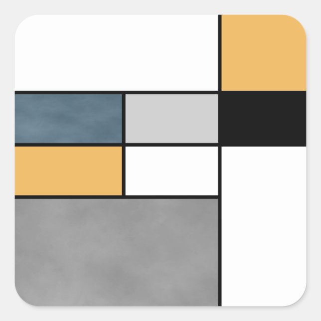 Mondrian inspiration square sticker (Front)