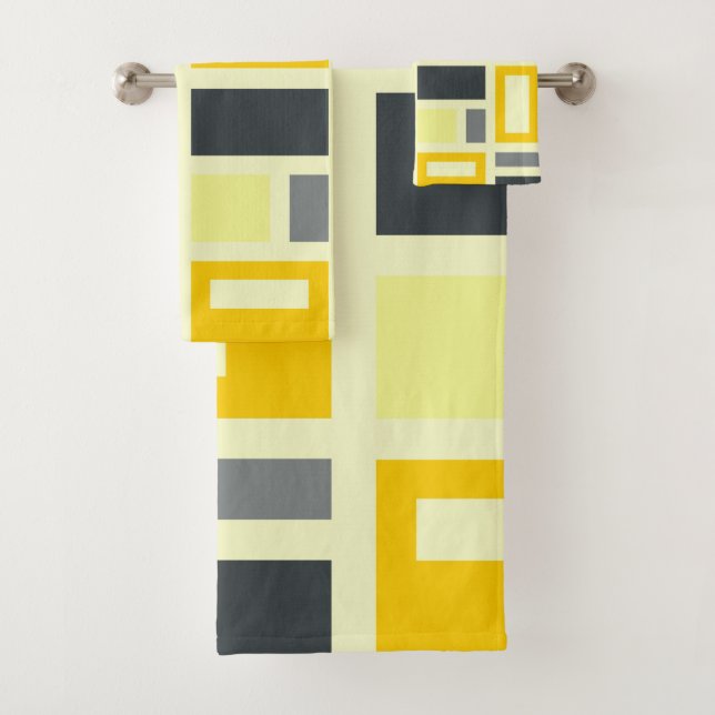 MONDRIAN-INSPIRED BATH TOWEL SET (Insitu)
