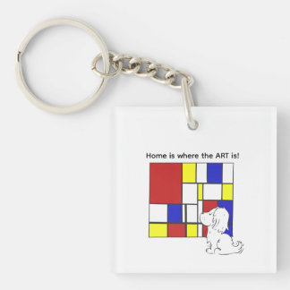 Mondrian Inspired Chamomile Key Ring