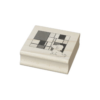 Mondrian Inspired Chamomile Rubber Stamp