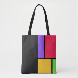 Mondrian Inspired Colour Block Tote Bag