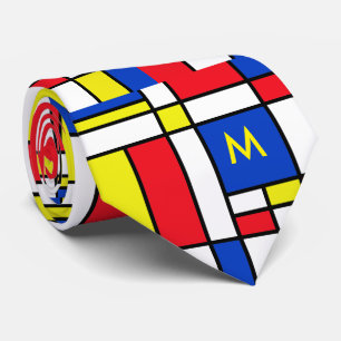 Mondrian Inspired Geometrical Design Abstract Art Tie