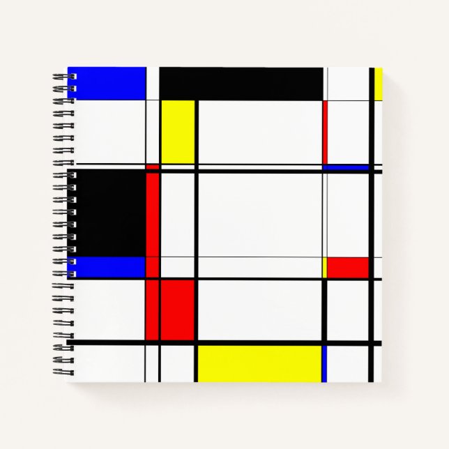 Mondrian Inspired Modern Art Notebook (Front)