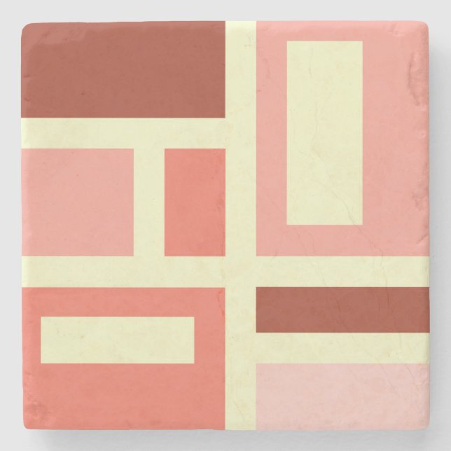 MONDRIAN INSPIRED STONE COASTER (Front)