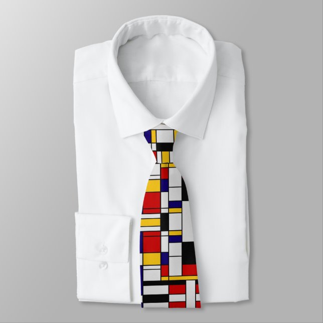 Mondrian Jazz Tie (Tied)