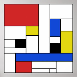 Mondrian Lines 24" x 24" Poster (Matte)