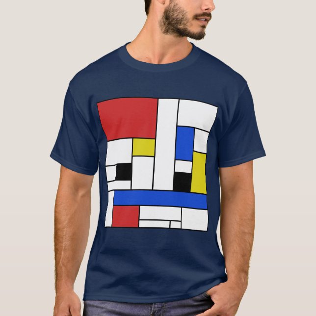 Mondrian Lines Men's Dark T-Shirt (Front)