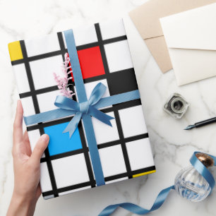 Mondrian Mania Retro  Wrapping Paper
